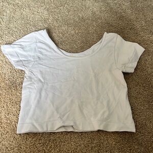White stretch crop top